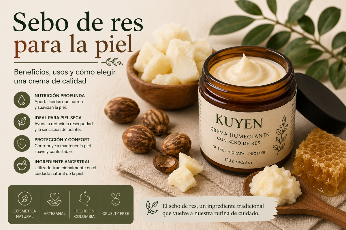 Sebo de res para la piel: beneficios, usos y cómo elegir una crema