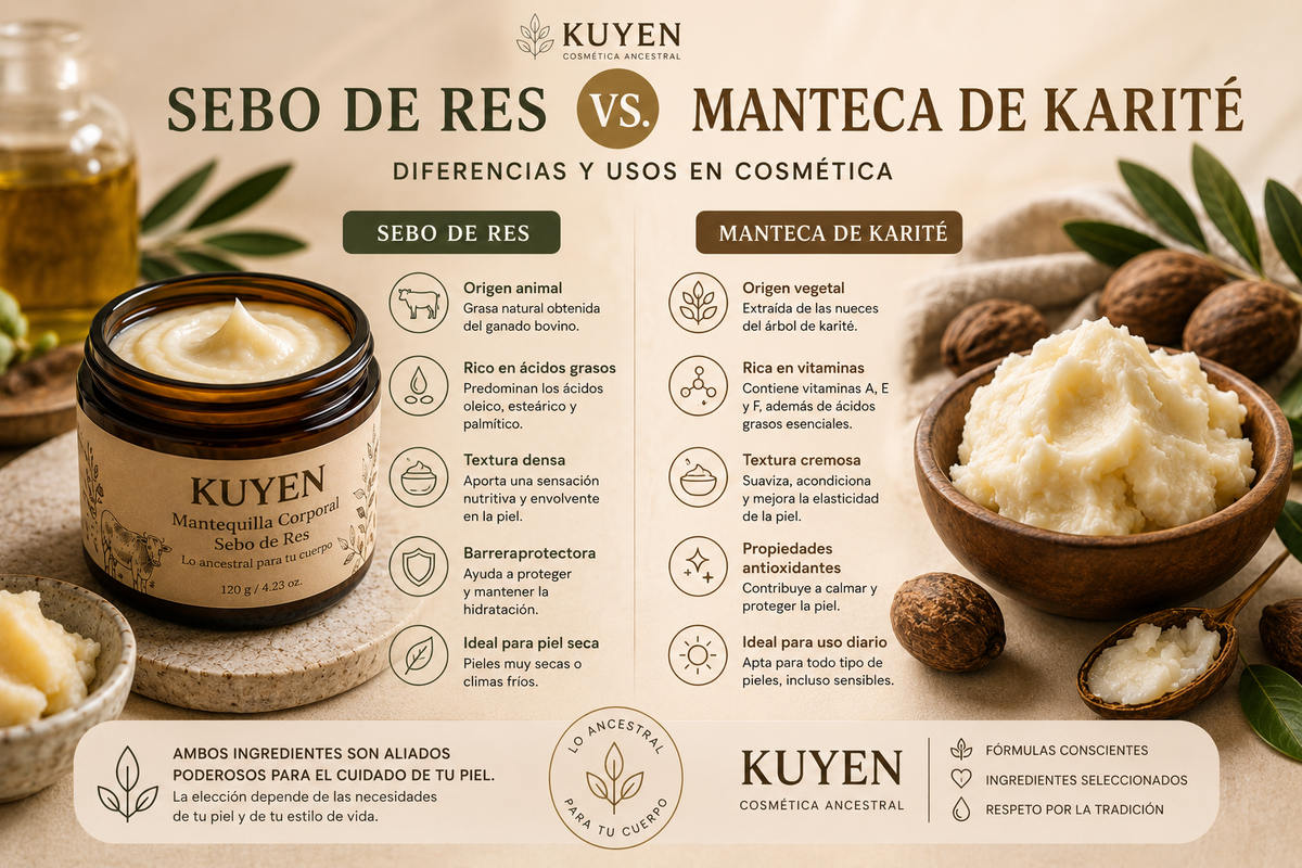 ¿Sebo de res o manteca de karité? Una comparación que vale la pena conocer