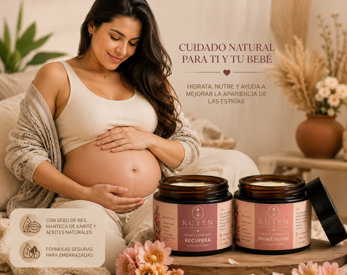 Combo Crema Para Estrías y Piel de Mamá con Sebo de Res Natural